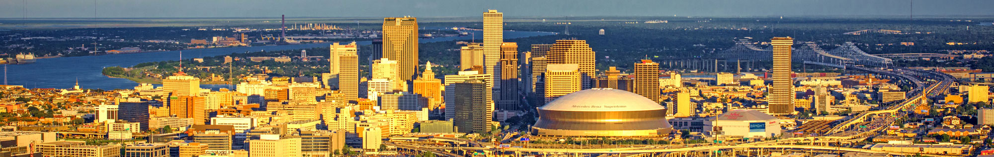 Arial picture of New Orleans skyline